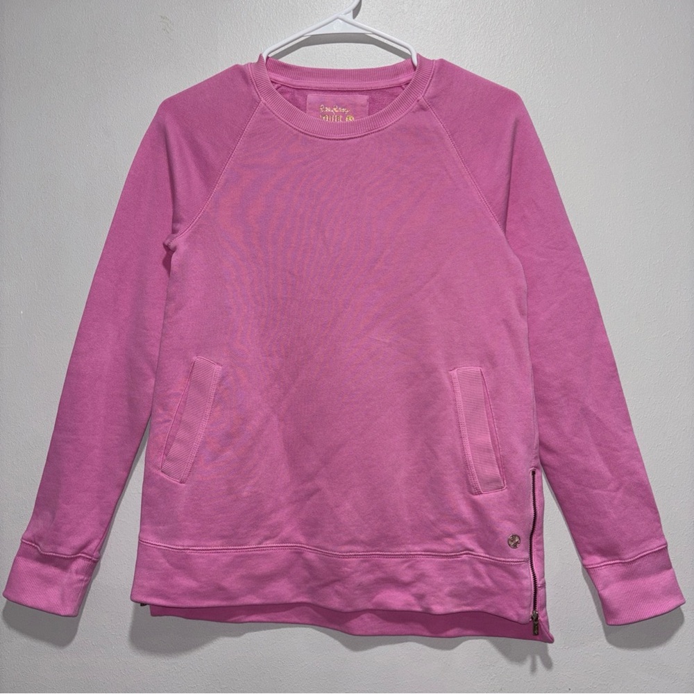 Lilly Pulitzer LUXLETIC Beach Comber Pullover Pink Coral Sands Womens Size XS